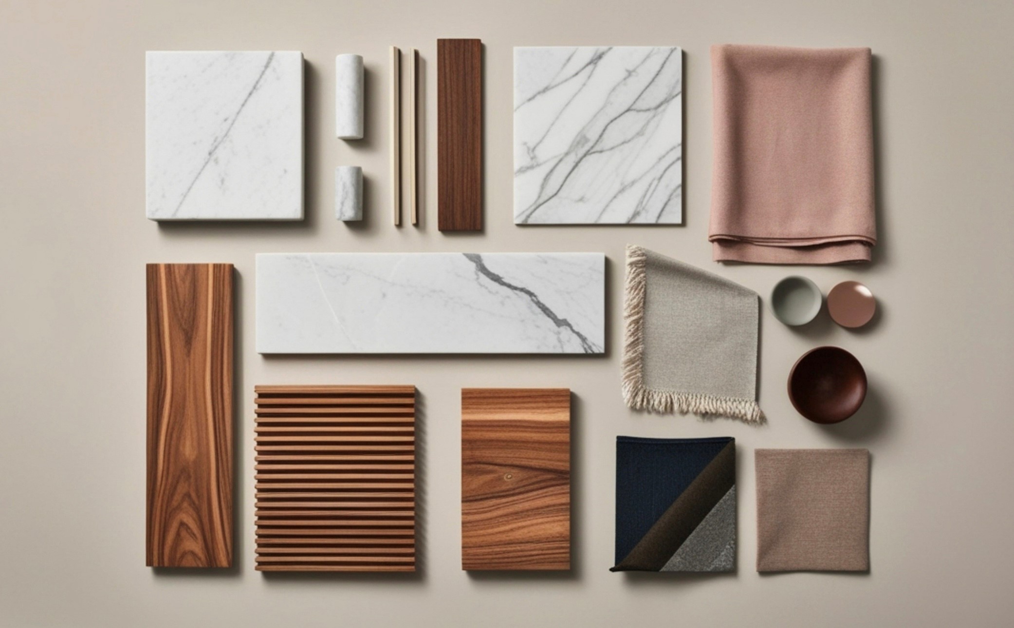 Material selections flat lay